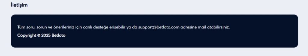 betloto müşteri hizmetleri